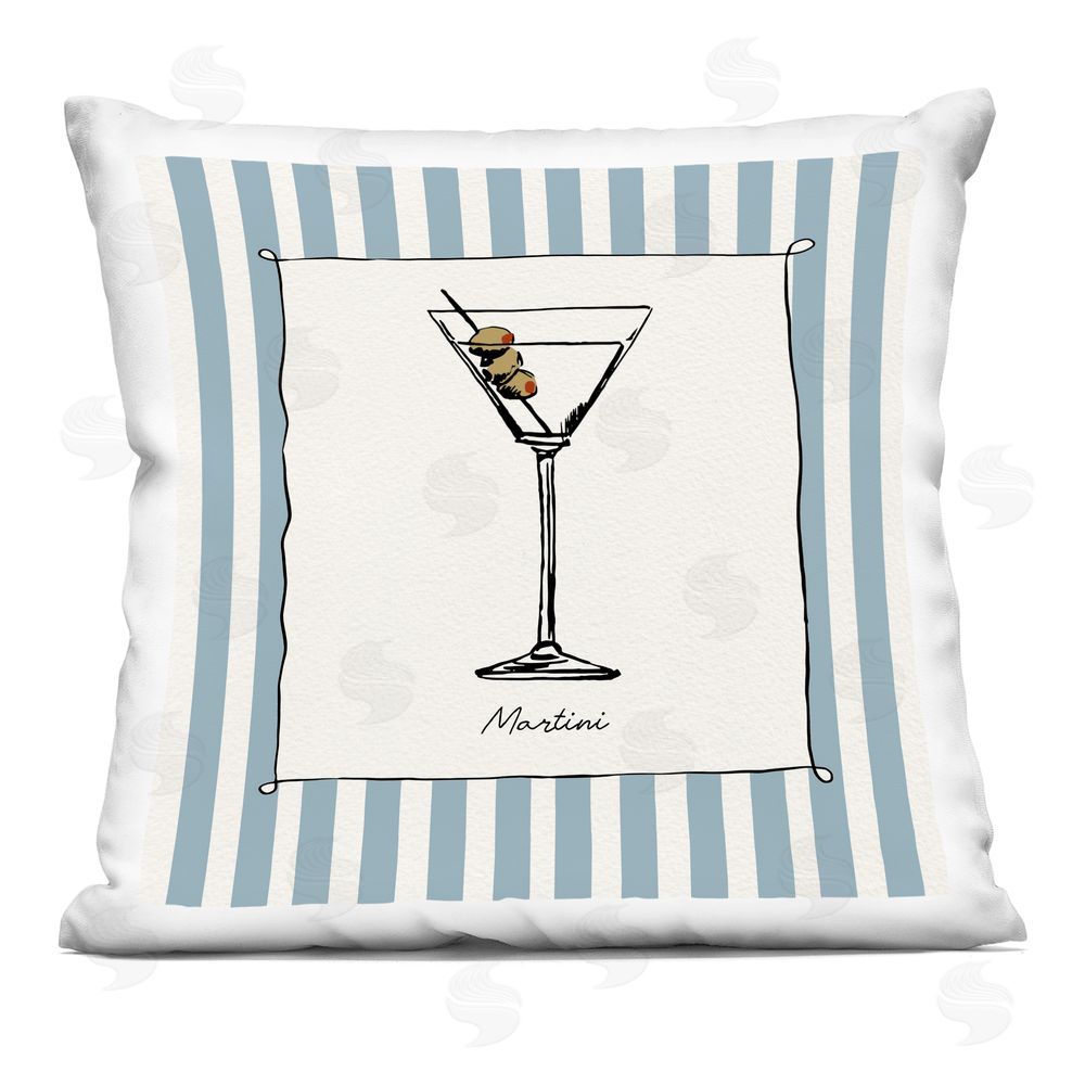 Susan Jill Martini Summer Stripes Square Printed Throw Pillow