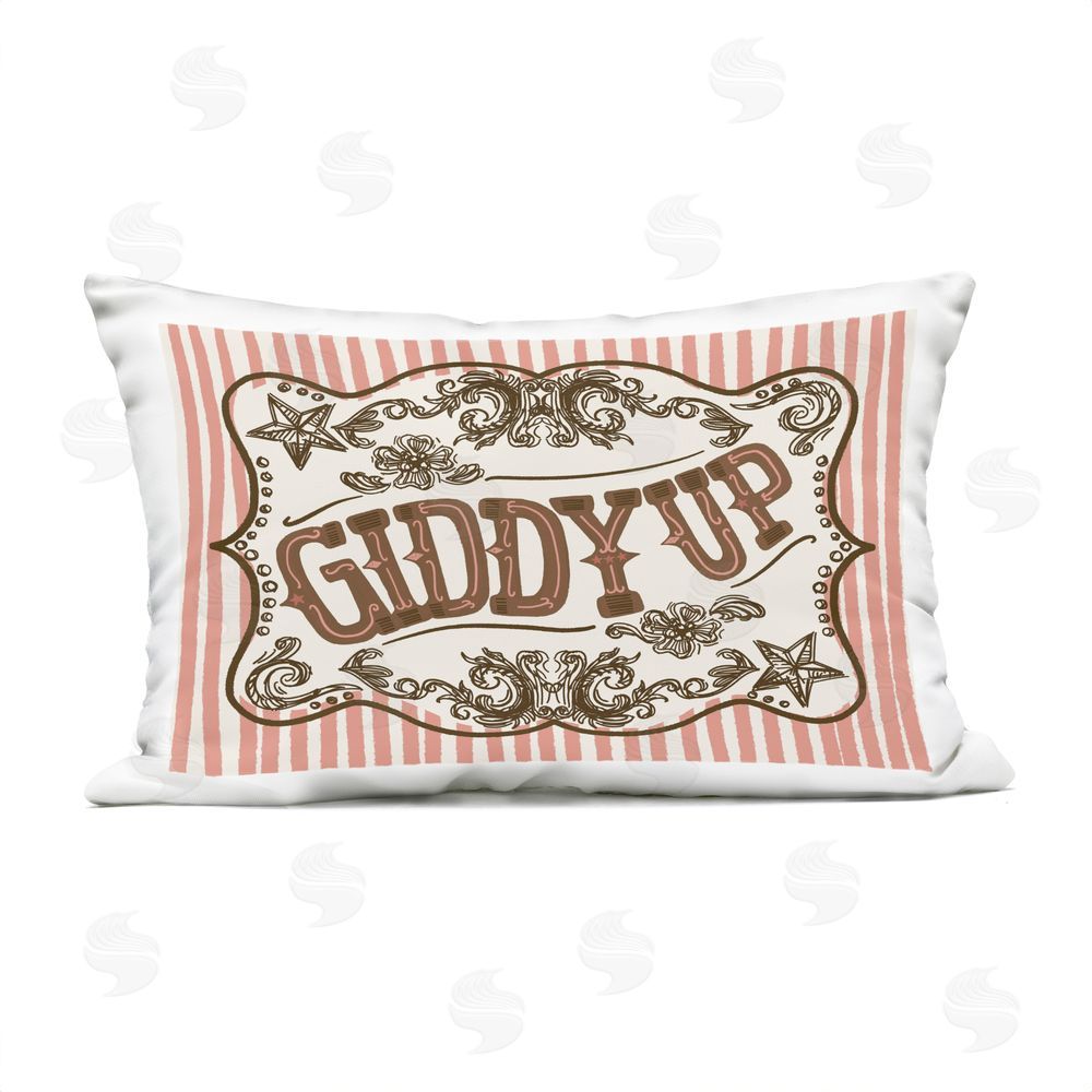 Connie Summers Intricate Giddy Up Western Outdoor Quick-Dry Polyester Lumbar Pillow
