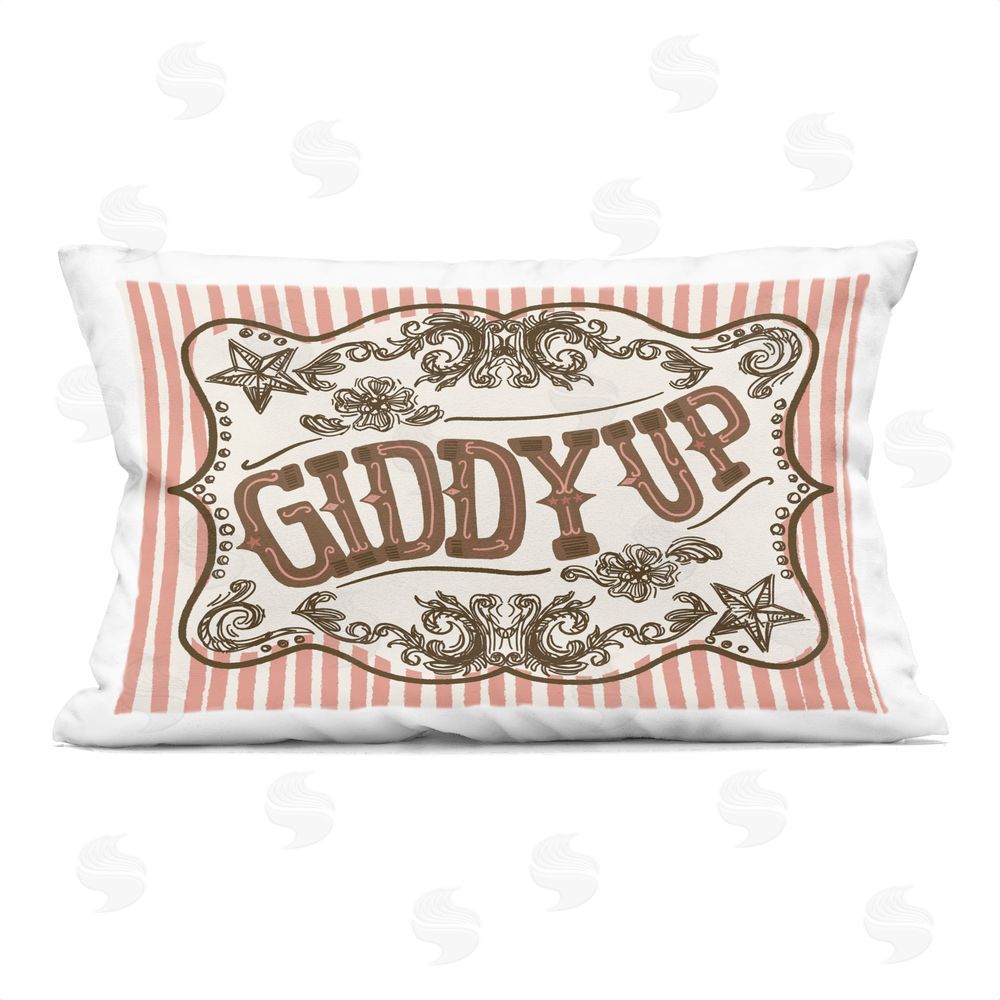 Connie Summers Intricate Giddy Up Western Indoor Plush Polyester Lumbar Pillow