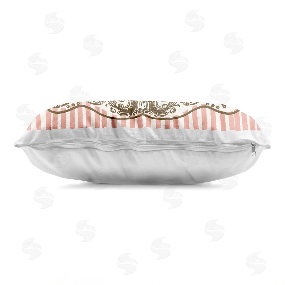 Connie Summers Intricate Giddy Up Western Indoor Plush Polyester Lumbar Pillow Zipper Detail