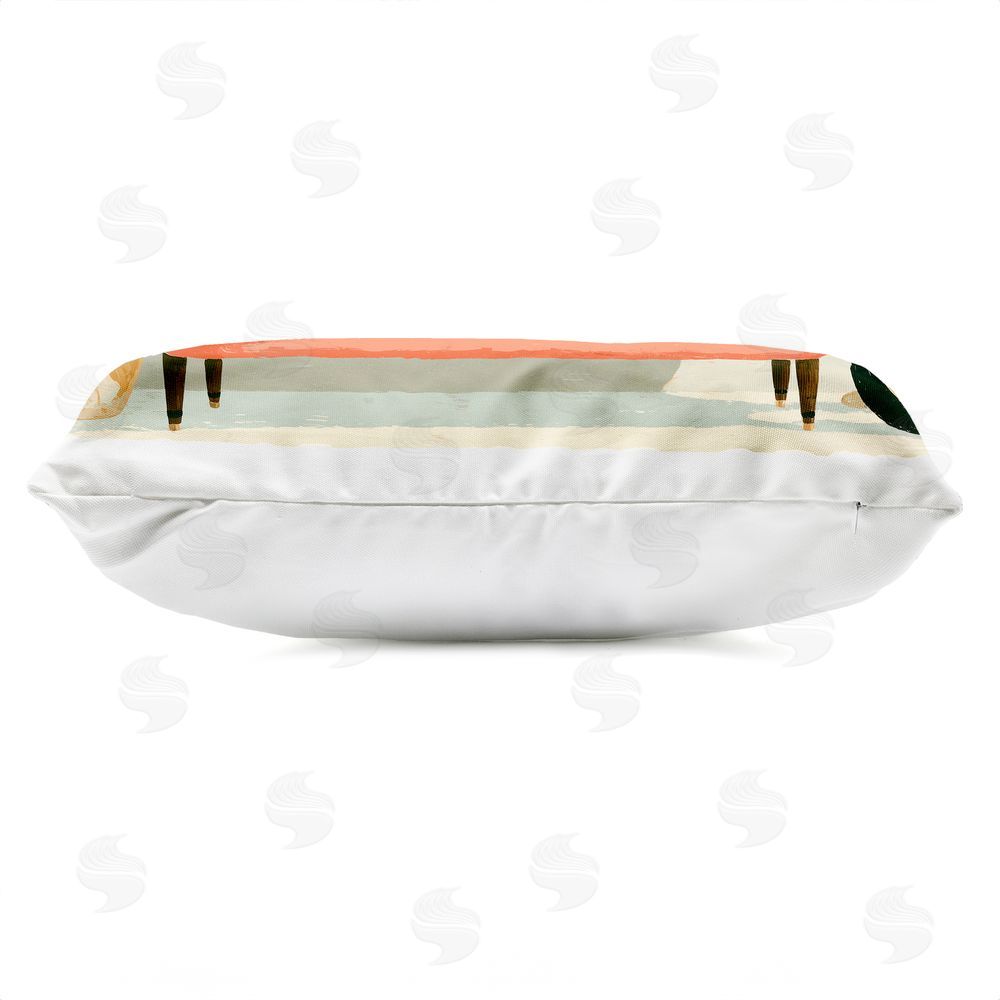 A Barefoot Stylist White Leopard on Sofa Outdoor Quick-Dry Polyester Lumbar Pillow Zipper Detail