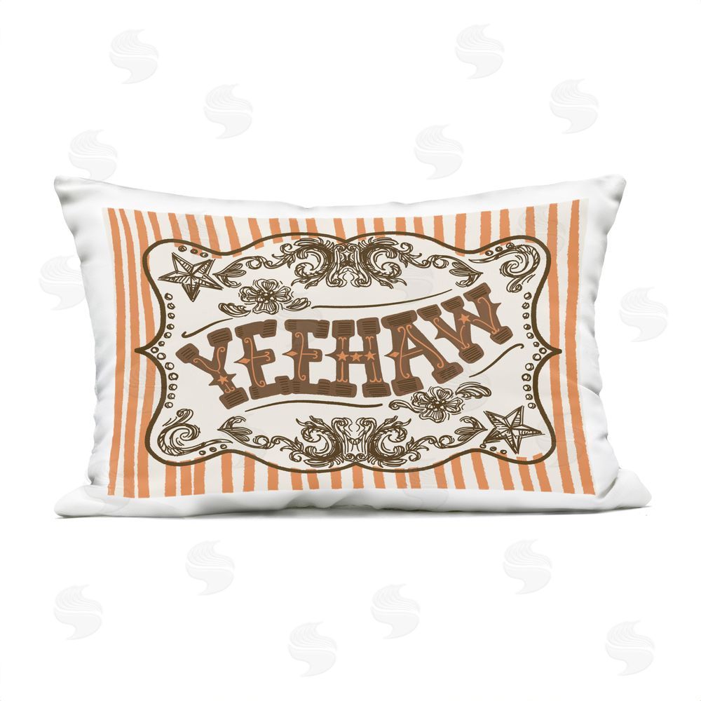 Connie Summers Ornate Yeehaw Western Outdoor Quick-Dry Polyester Lumbar Pillow