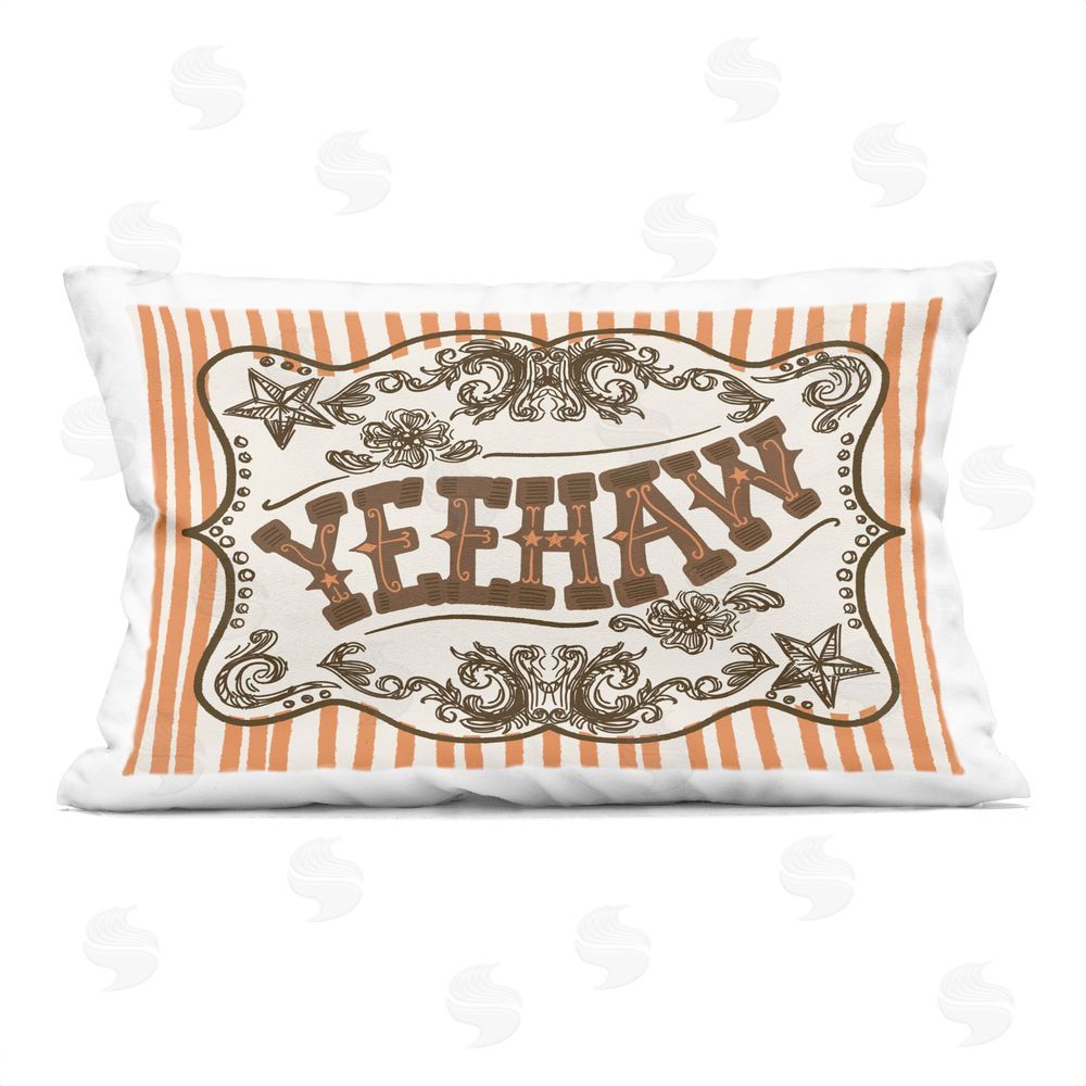 Connie Summers Ornate Yeehaw Western Indoor Plush Polyester Lumbar Pillow