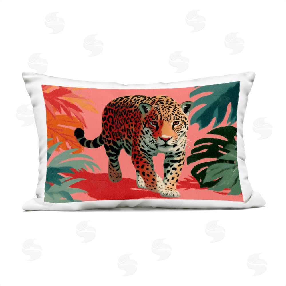 A Barefoot Stylist Big Cat & Color Outdoor Quick-Dry Polyester Lumbar Pillow