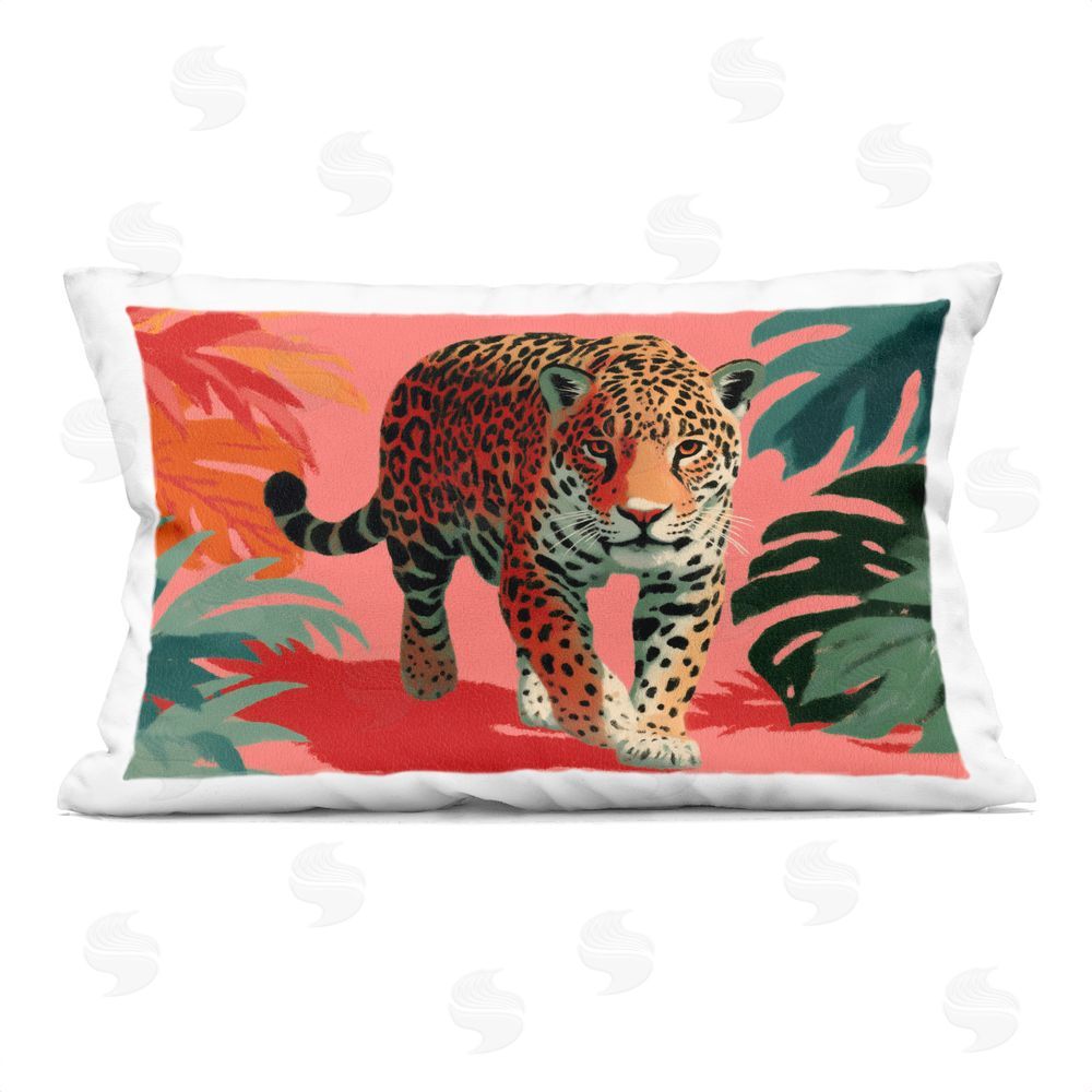 A Barefoot Stylist Big Cat & Color Indoor Plush Polyester Lumbar Pillow