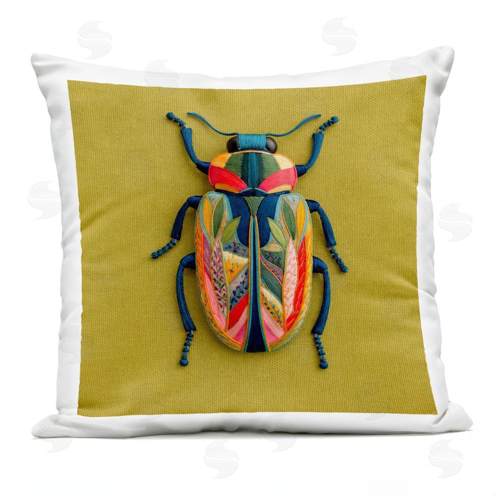 A Barefoot Stylist Beautiful Leaf Patterned Bug Wings Outdoor Quick-Dry Polyester Square Throw Pillow