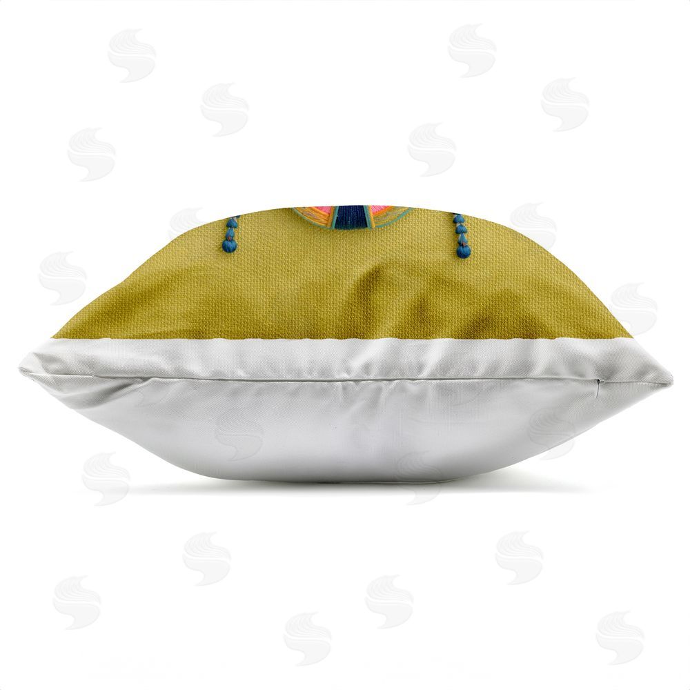 A Barefoot Stylist Beautiful Leaf Patterned Bug Wings Outdoor Quick-Dry Polyester Square Throw Pillow Zipper Detail