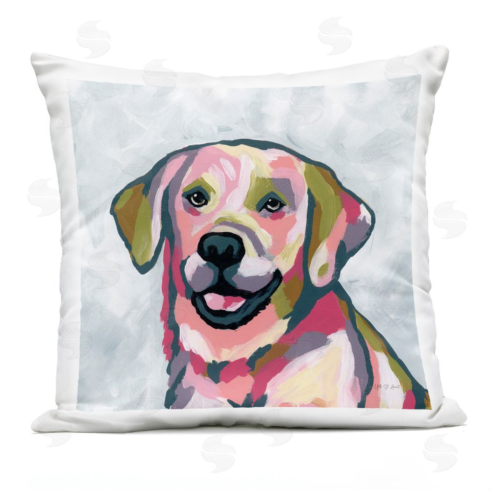 Yvette St. Amant Abstract Labrador Portrait Outdoor Quick-Dry Polyester Square Throw Pillow