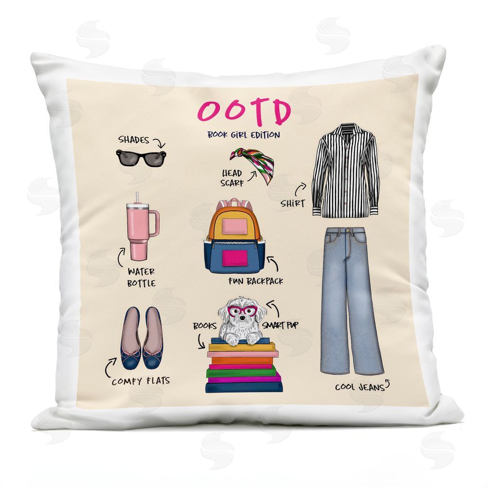 Tara Boone Bookish Outfit Of The Day Outdoor Square Printed Throw Pillow