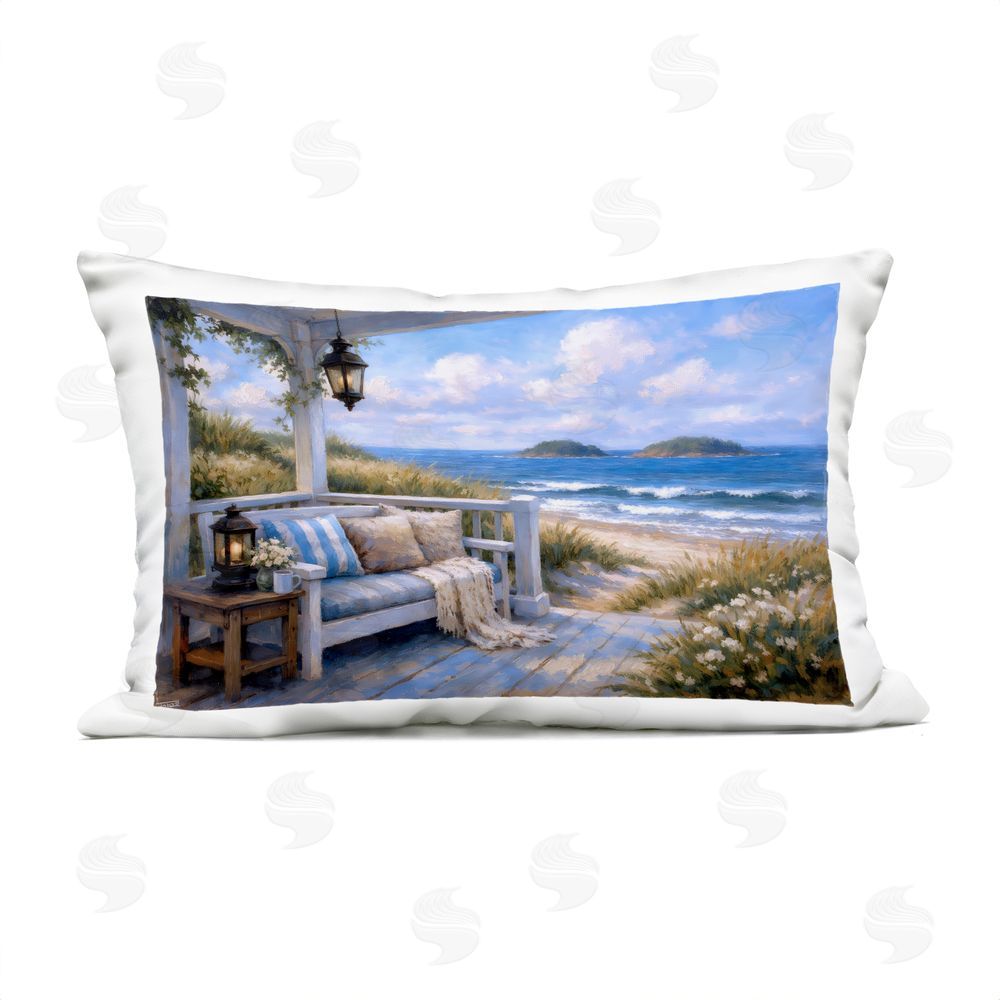 Tabz Jones Coastal Veranda Comfort Outdoor Quick-Dry Polyester Lumbar Pillow