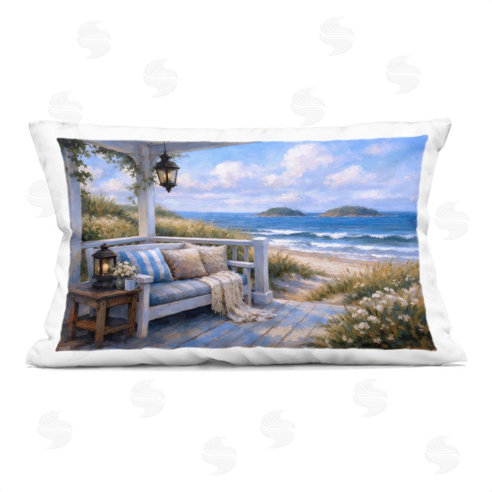 Tabz Jones Coastal Veranda Comfort Indoor Plush Polyester Lumbar Pillow