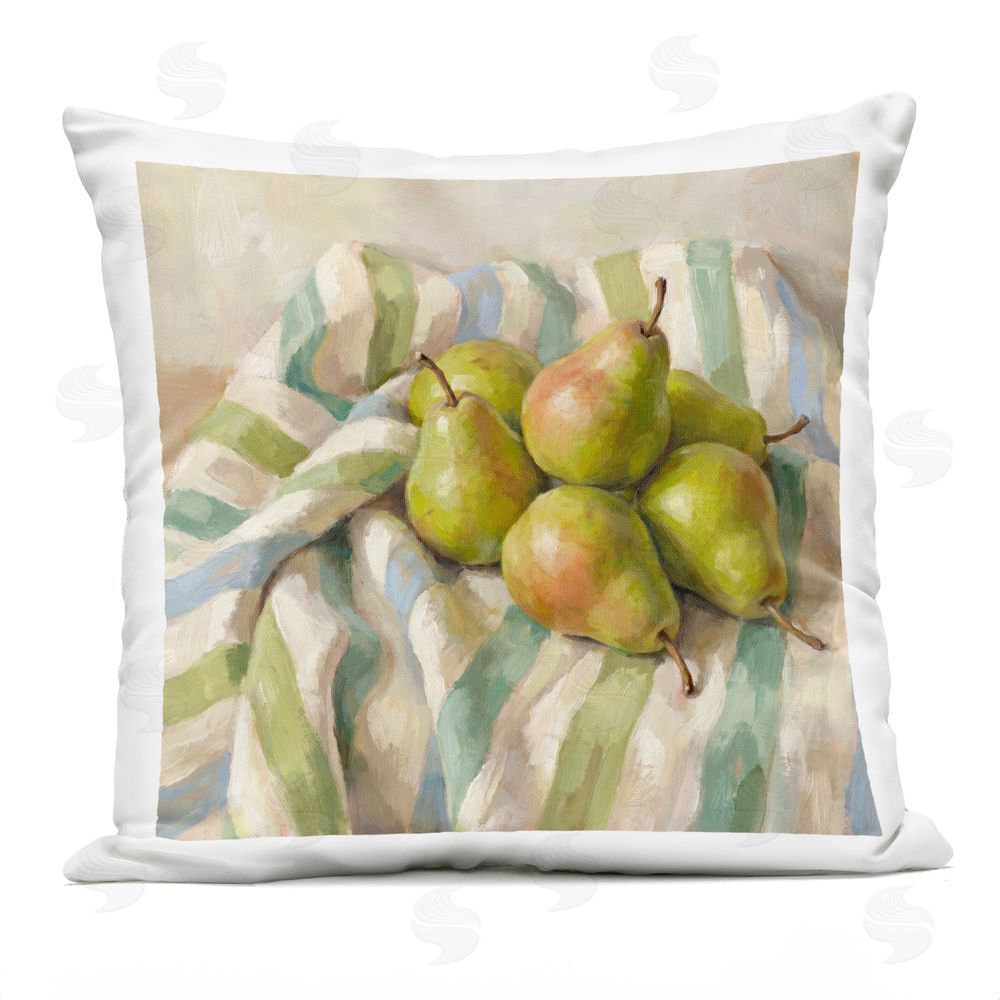 Imagine It Images Pile of Pears on Blanket Outdoor Quick-Dry Polyester Square Throw Pillow