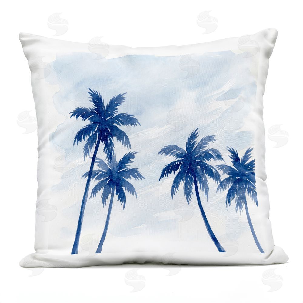 Imagine It Images Blue Palm Trees Overhead Outdoor Quick-Dry Polyester Square Throw Pillow
