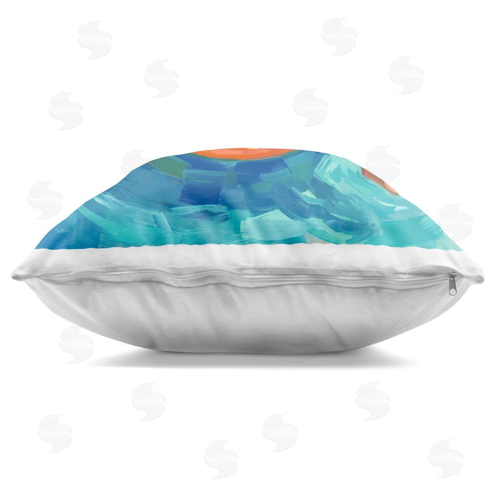 Imagine It Images Sunbathing in Tropical Pool Indoor Plush Polyester Square Throw Pillow Zipper Detail