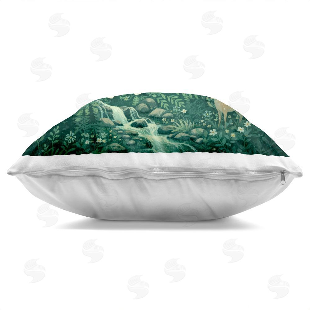 Sean McKinney Be Wild Nighttime Forest Indoor Plush Polyester Square Throw Pillow Zipper Detail