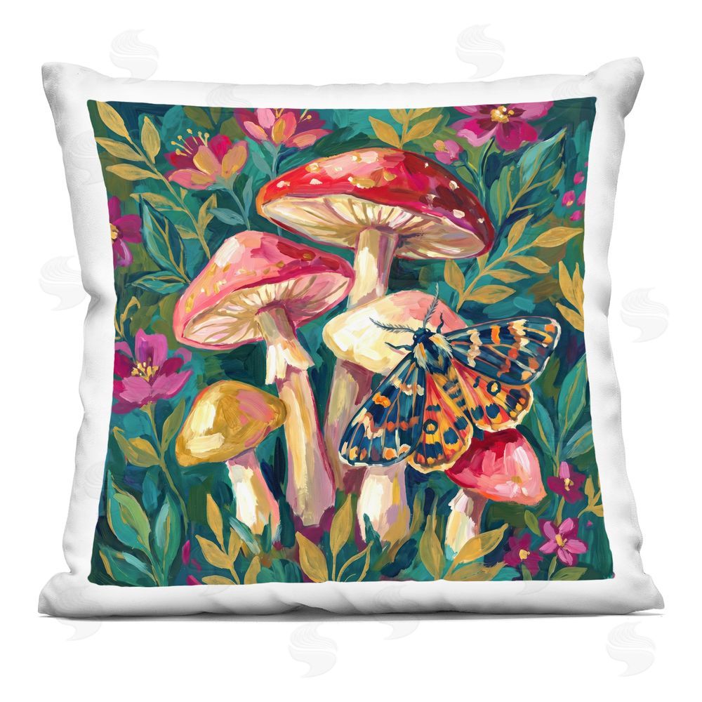 Imagine It Images Blooming Mushroom Vibrance Indoor Plush Polyester Square Throw Pillow