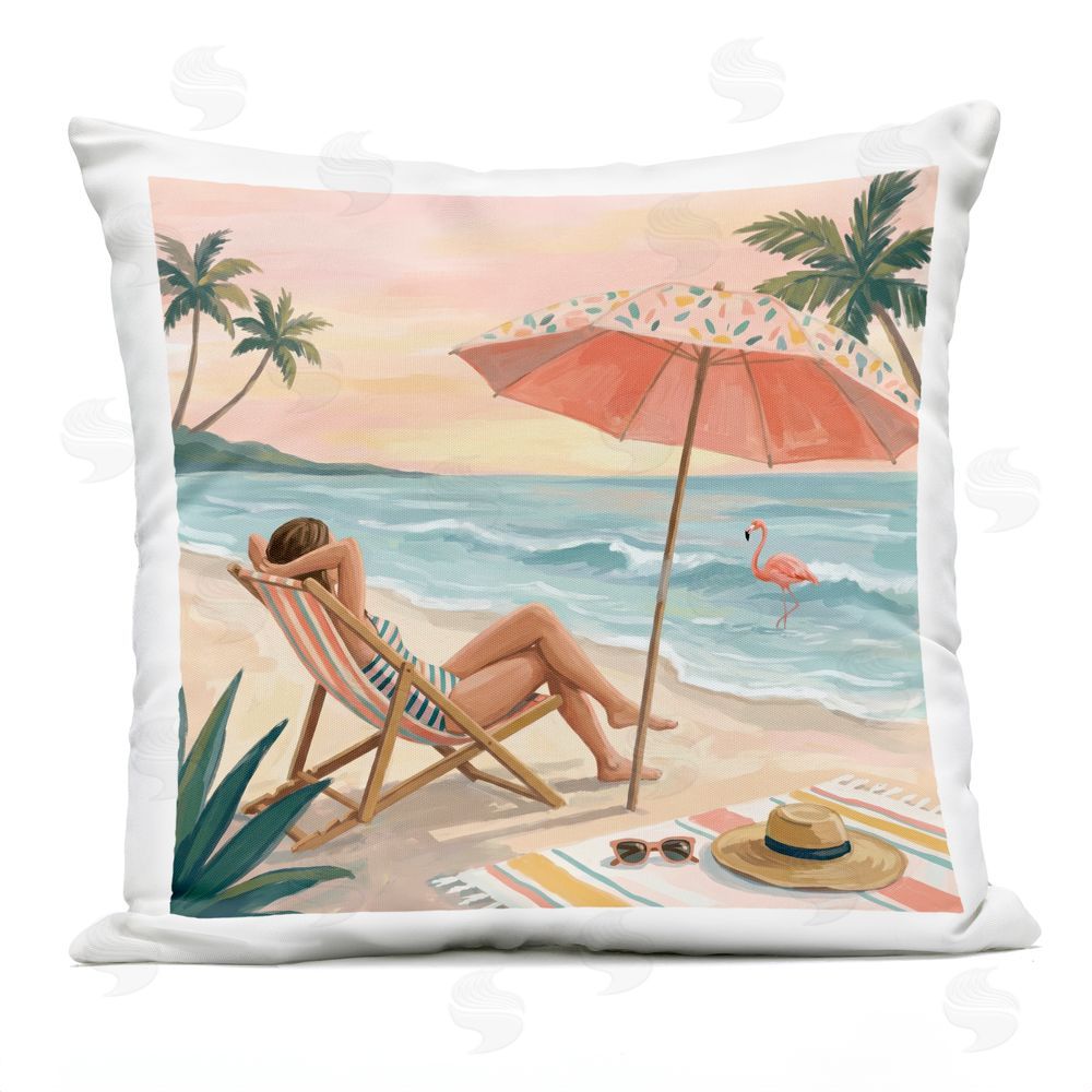 Imagine It Images Beach's Edge Leisure Outdoor Quick-Dry Polyester Square Throw Pillow