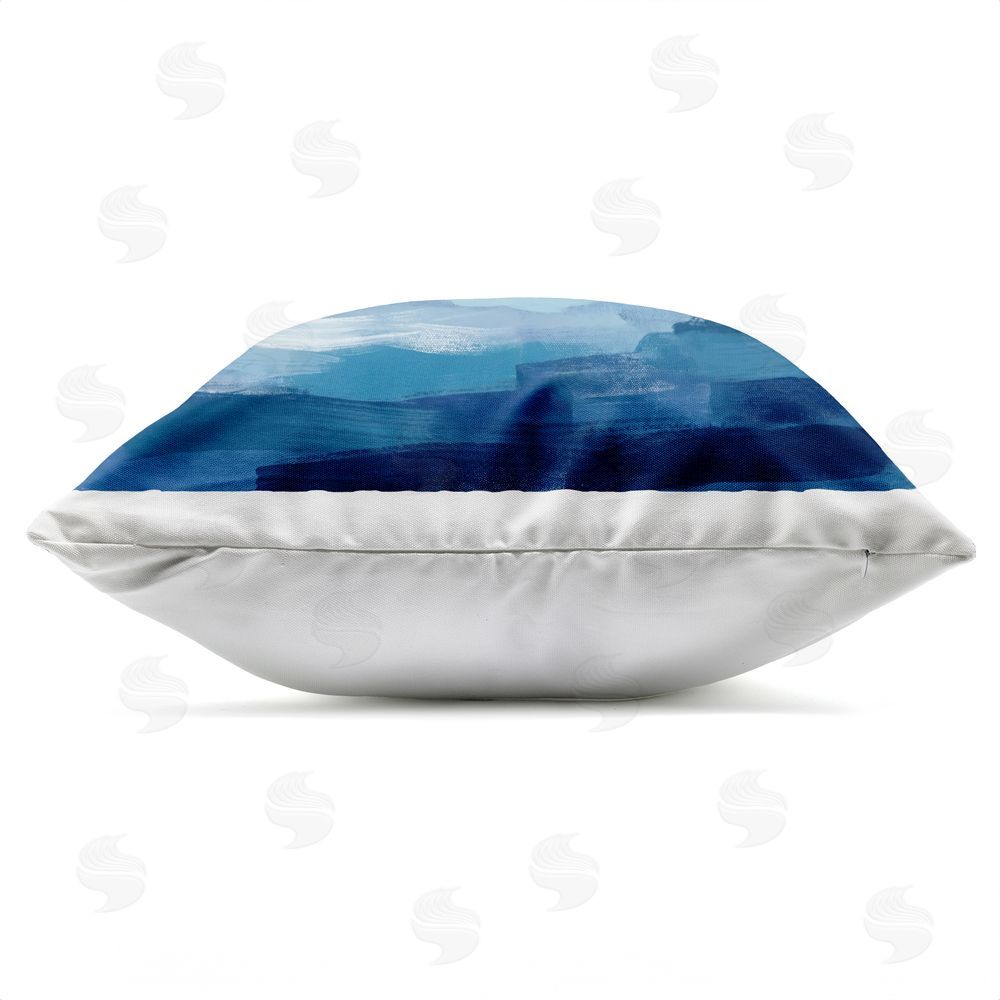 Imagine It Images White Boat on the Sea Outdoor Quick-Dry Polyester Square Throw Pillow Zipper Detail