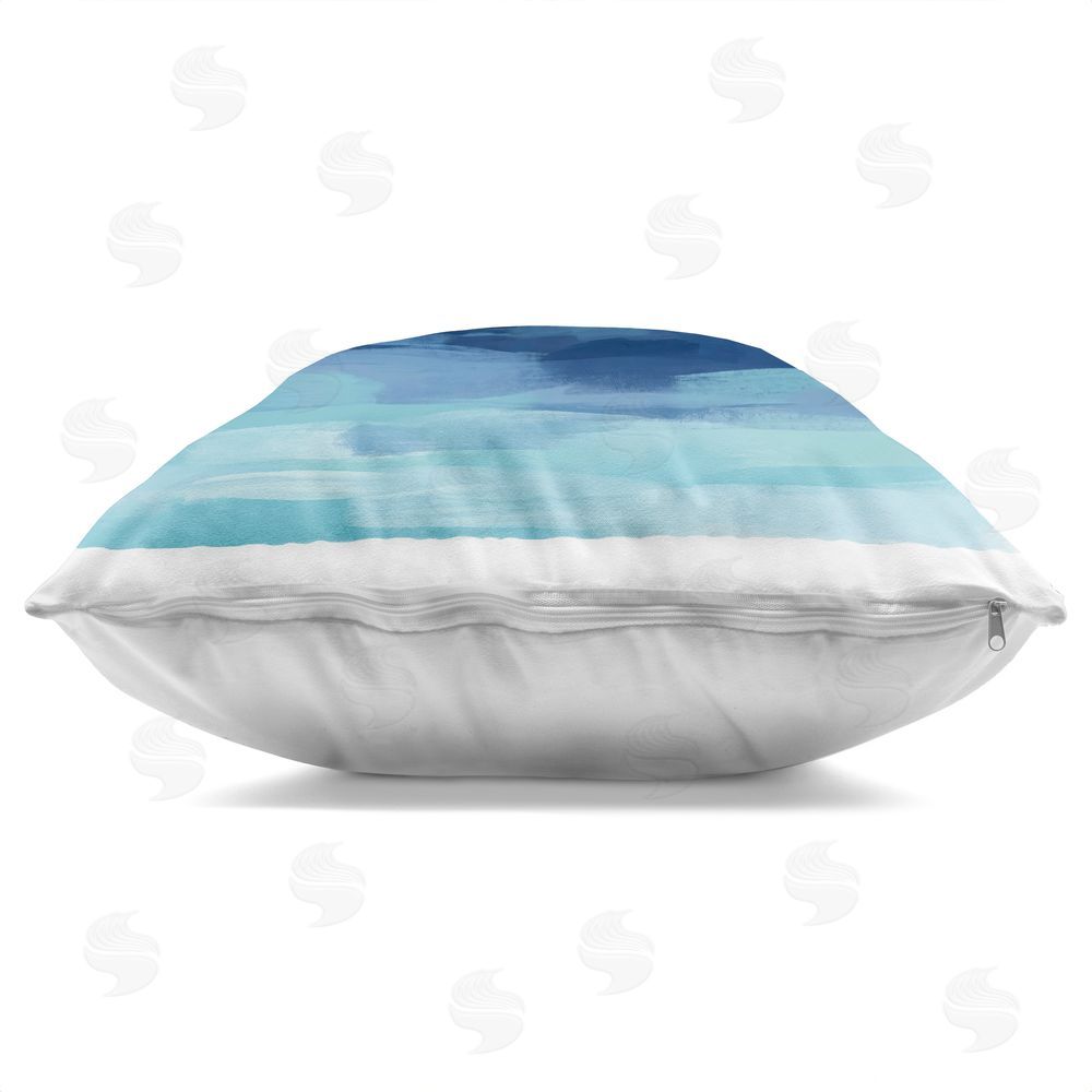 Imagine It Images White Sails Trio on Sea Indoor Plush Polyester Square Throw Pillow Zipper Detail