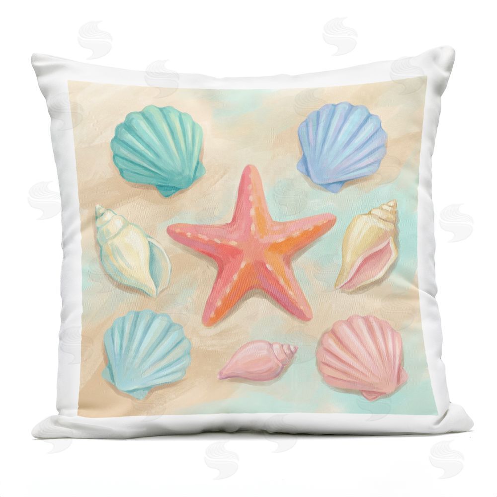 Imagine It Images Seashell Collection Symmetry Outdoor Quick-Dry Polyester Square Throw Pillow