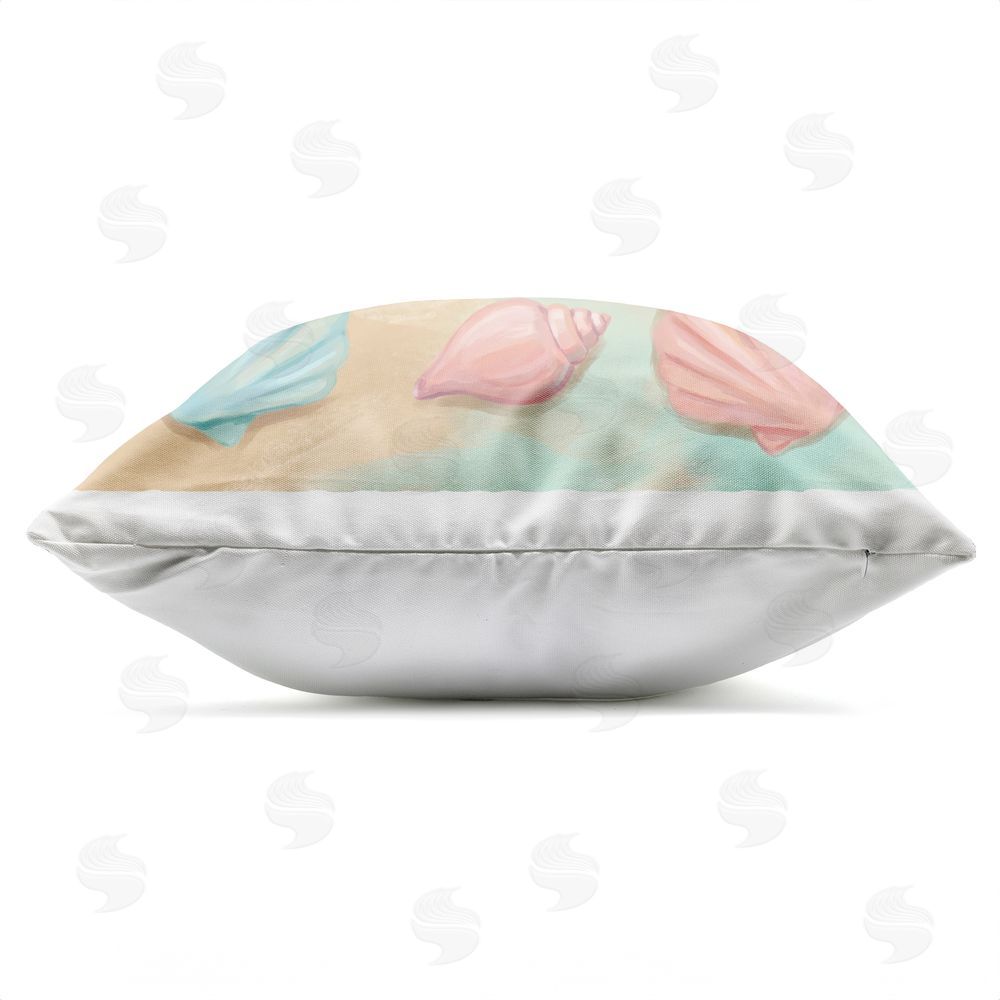 Imagine It Images Seashell Collection Symmetry Outdoor Quick-Dry Polyester Square Throw Pillow Zipper Detail