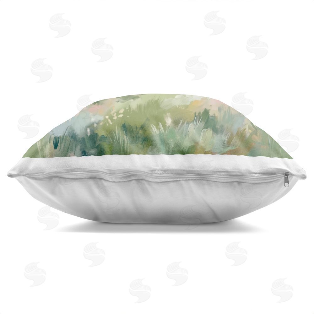 Imagine It Images Lone Tree On A Hill Indoor Plush Polyester Square Throw Pillow Zipper Detail