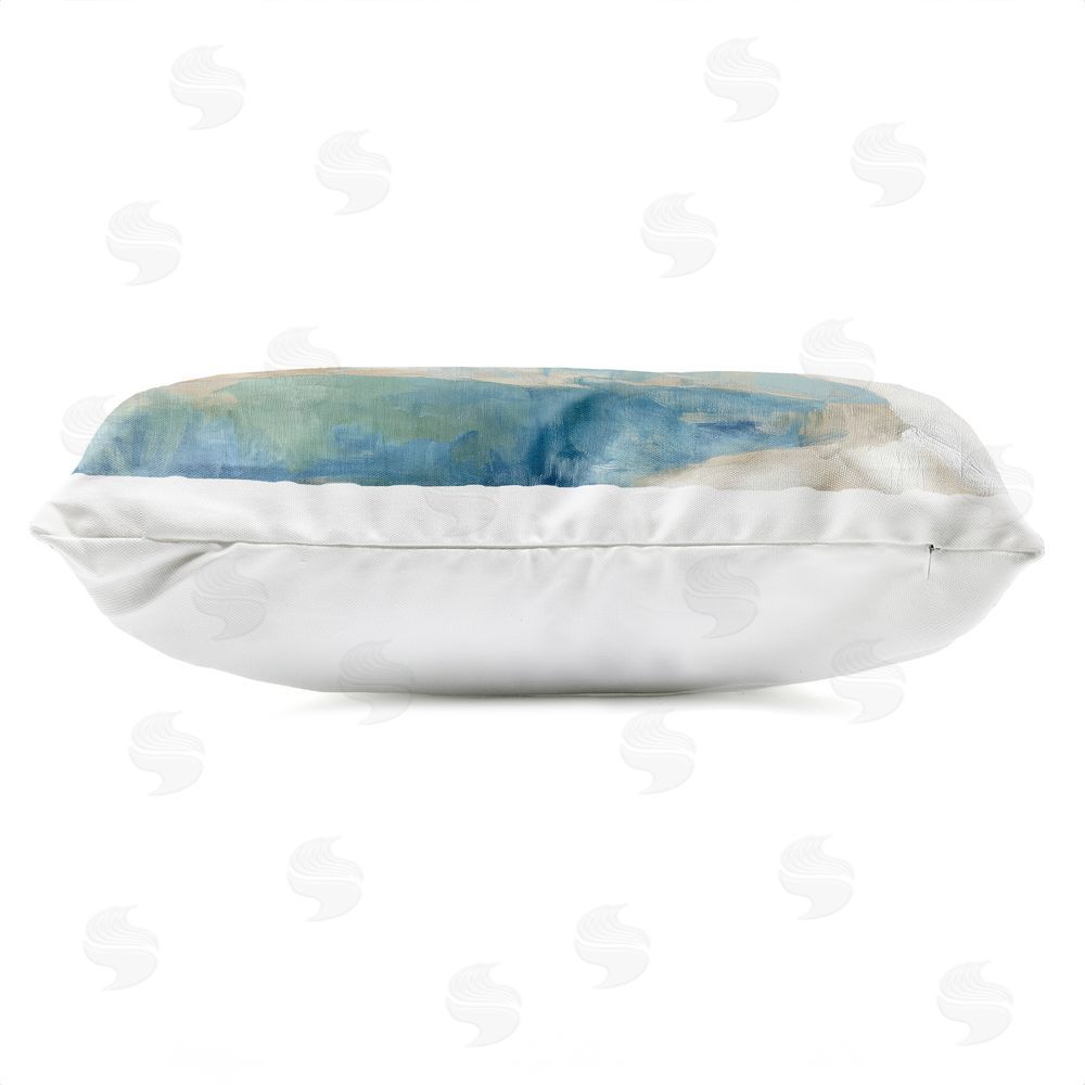 Chromatic Storm Studio Glacial Valley in Alaska Range Outdoor Printed Lumbar Throw Pillow Side View with Zipper Detail
