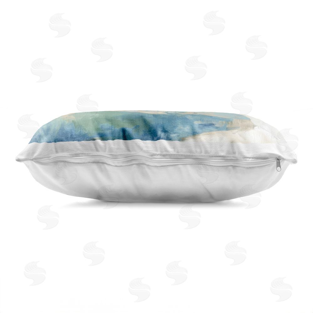 Chromatic Storm Studio Glacial Valley in Alaska Range Printed Lumbar Throw Pillow Side View with Zipper Detail