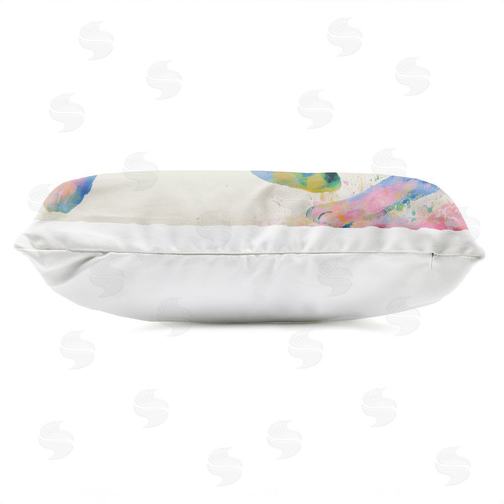 Chromatic Storm Studio Colorful Tiger In Motion Outdoor Printed Lumbar Throw Pillow Side View with Zipper Detail