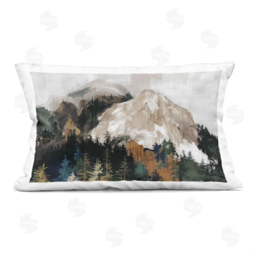 Chromatic Storm Studio Rugged Mountain Peaks Printed Lumbar Throw Pillow