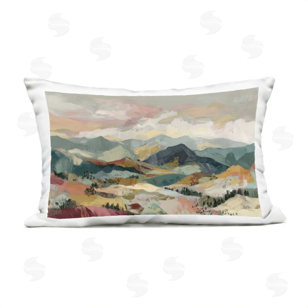 Chromatic Storm Studio Mountain Valley Vista Outdoor Printed Lumbar Throw Pillow
