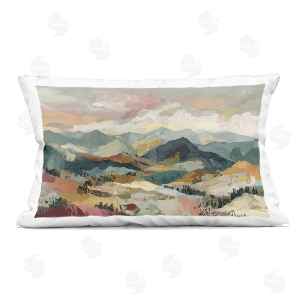 Chromatic Storm Studio Mountain Valley Vista Printed Lumbar Throw Pillow