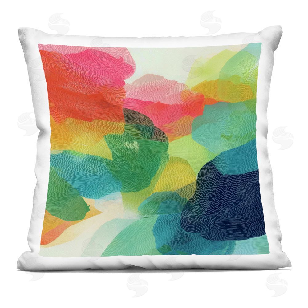 Chromatic Storm Studio Vivid Flowing Color Field Square Printed Throw Pillow