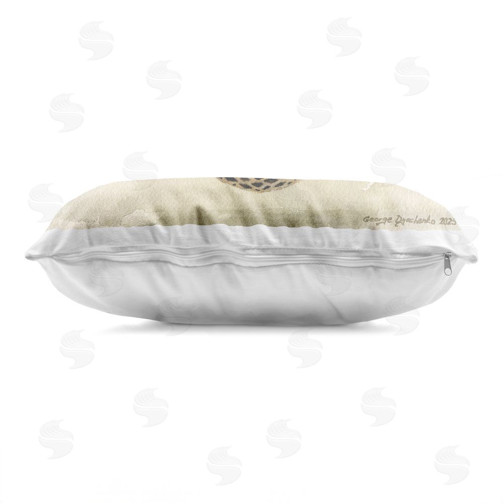 George Dyachenko Penguin On The Hammock Indoor Plush Polyester Lumbar Pillow Zipper Detail