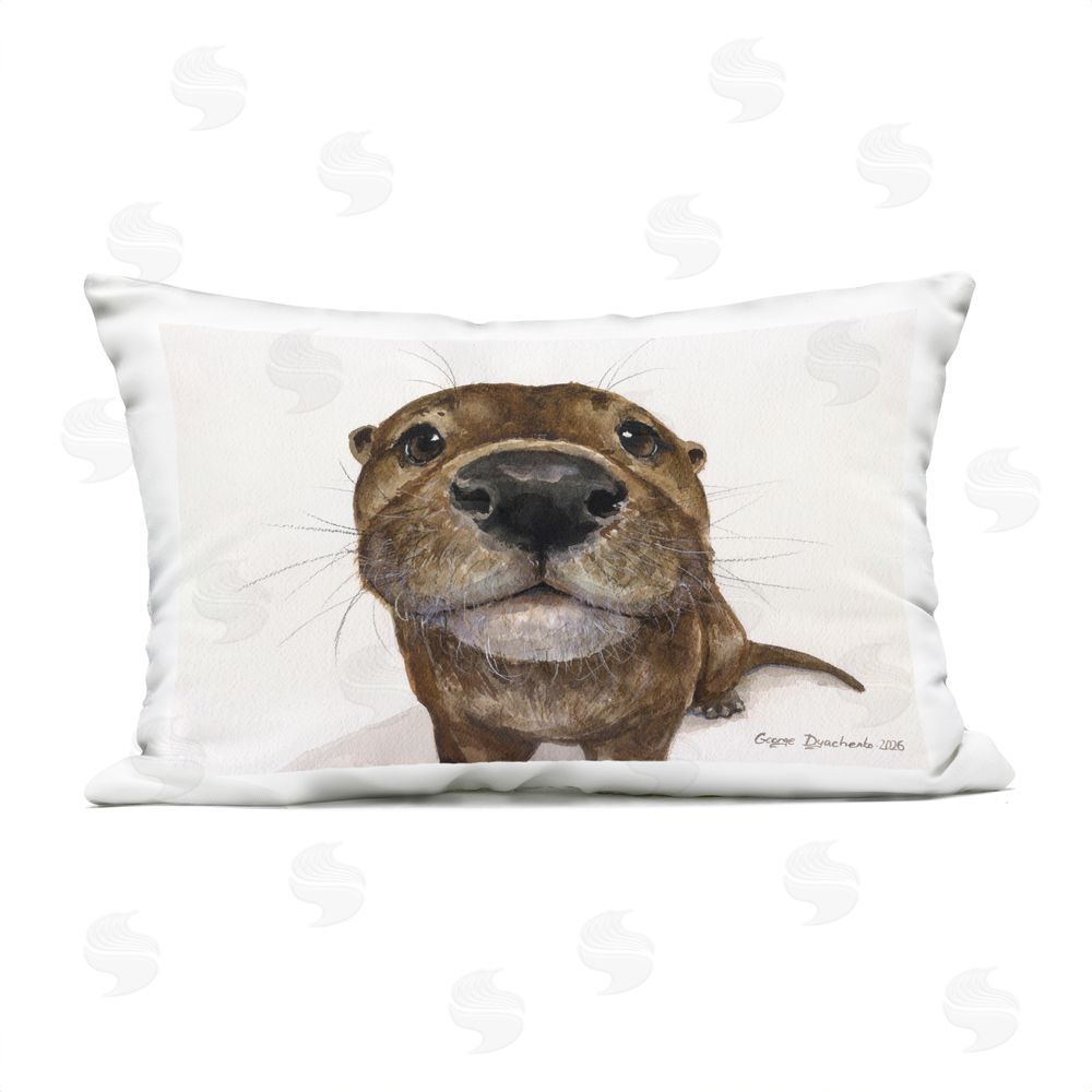 George Dyachenko Cute Sniffing Otter Outdoor Quick-Dry Polyester Lumbar Pillow