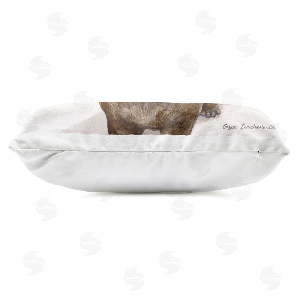 George Dyachenko Cute Sniffing Otter Outdoor Quick-Dry Polyester Lumbar Pillow Zipper Detail