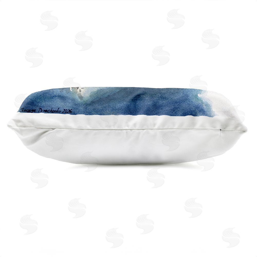 George Dyachenko Floating Polar Bear Bath Time Outdoor Quick-Dry Polyester Lumbar Pillow Zipper Detail