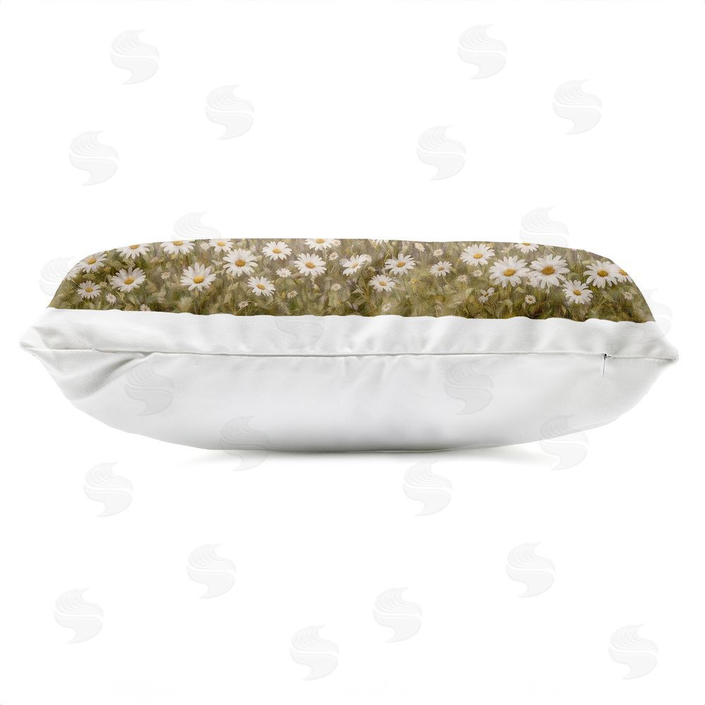 Tina LeCour Cows Grazing at Daisy Fence Outdoor Quick-Dry Polyester Lumbar Pillow Zipper Detail