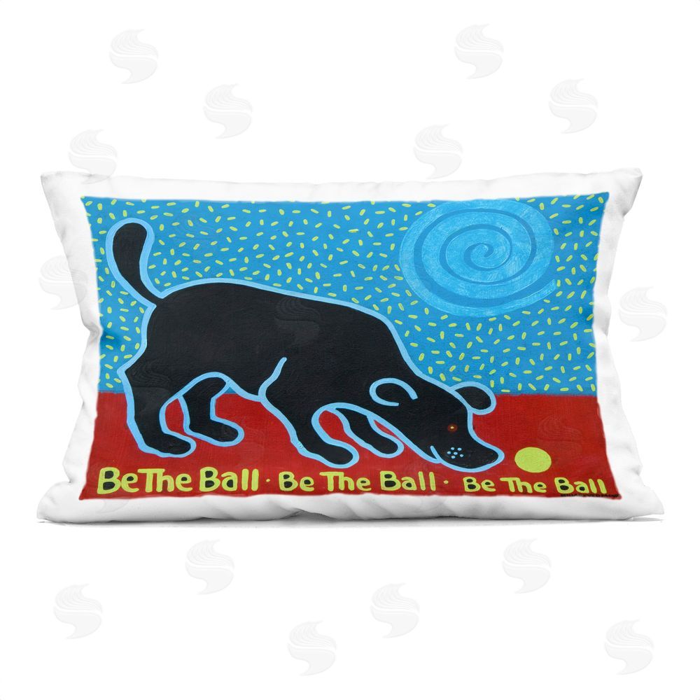 Hillary Vermont Be The Ball Playful Dog Indoor Plush Polyester Lumbar Pillow