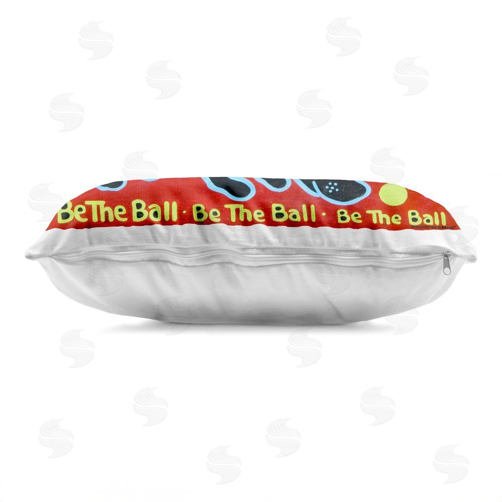 Hillary Vermont Be The Ball Playful Dog Indoor Plush Polyester Lumbar Pillow Zipper Detail