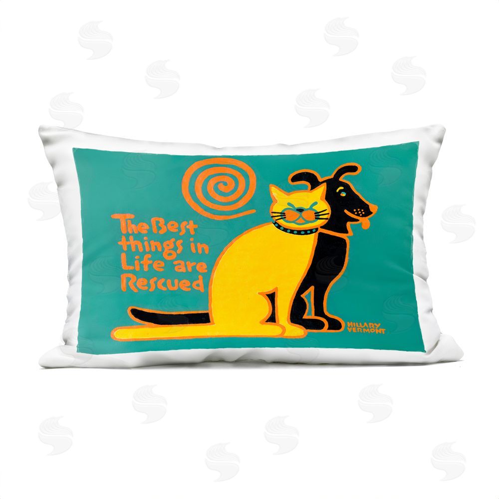 Hillary Vermont Best Things In Life Are Rescued Outdoor Quick-Dry Polyester Lumbar Pillow