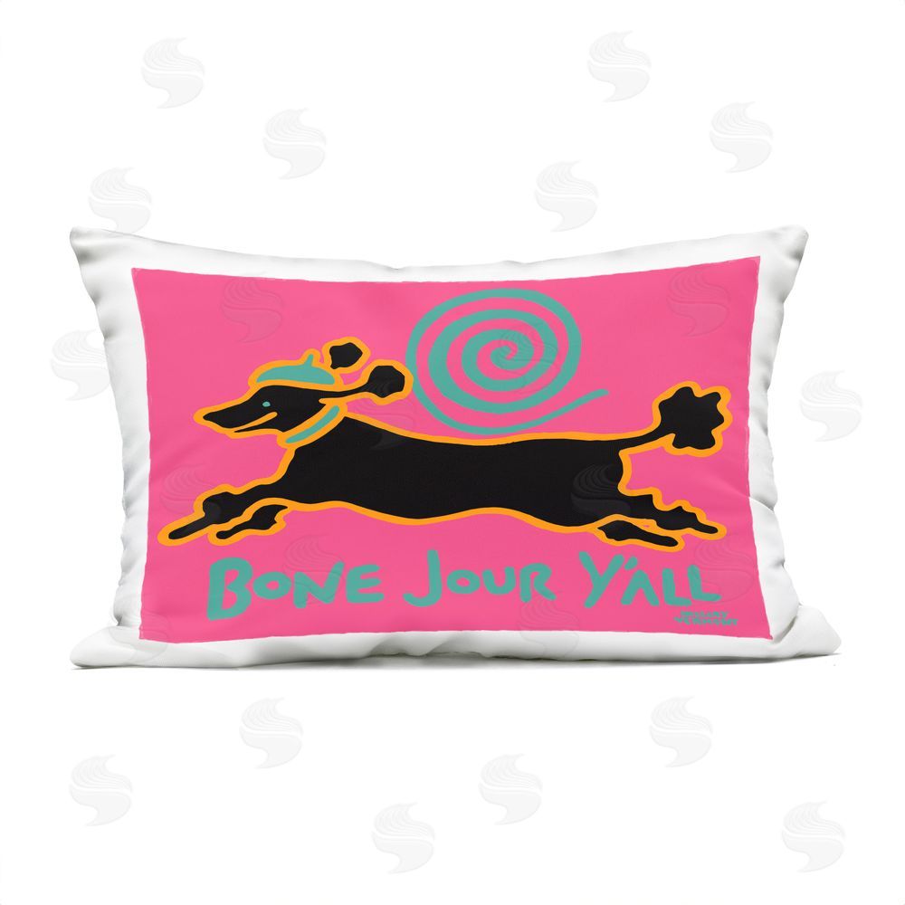 Hillary Vermont Bone Jour Y'all Dog Outdoor Quick-Dry Polyester Lumbar Pillow