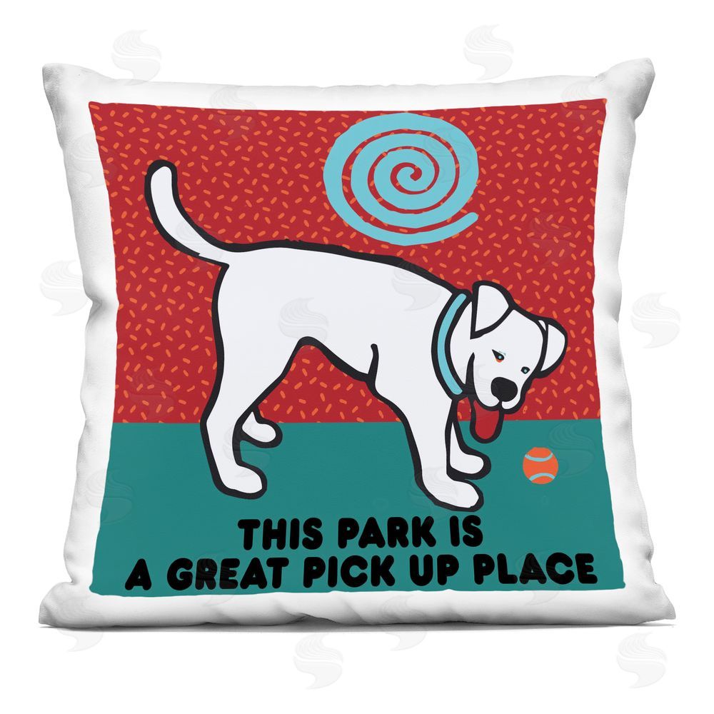 Hillary Vermont This Park Is Great Dog Indoor Plush Polyester Square Throw Pillow