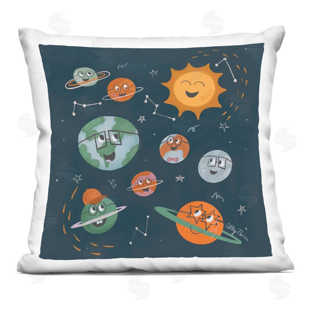 Allyson Norris Happy Planet Pals in Space Indoor Plush Polyester Square Throw Pillow