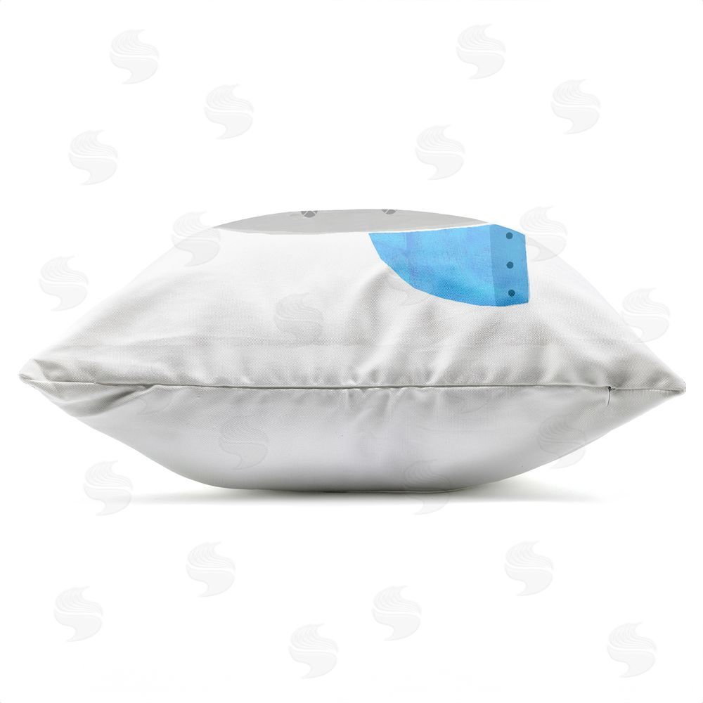 Carla Daly Space Rocket Animal Astronauts Outdoor Quick-Dry Polyester Square Throw Pillow Zipper Detail