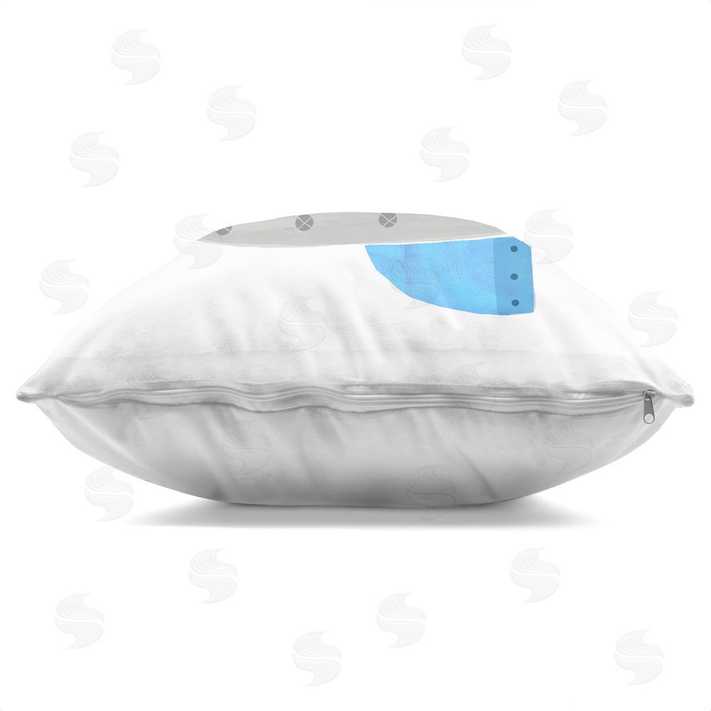 Carla Daly Space Rocket Animal Astronauts Indoor Plush Polyester Square Throw Pillow Zipper Detail