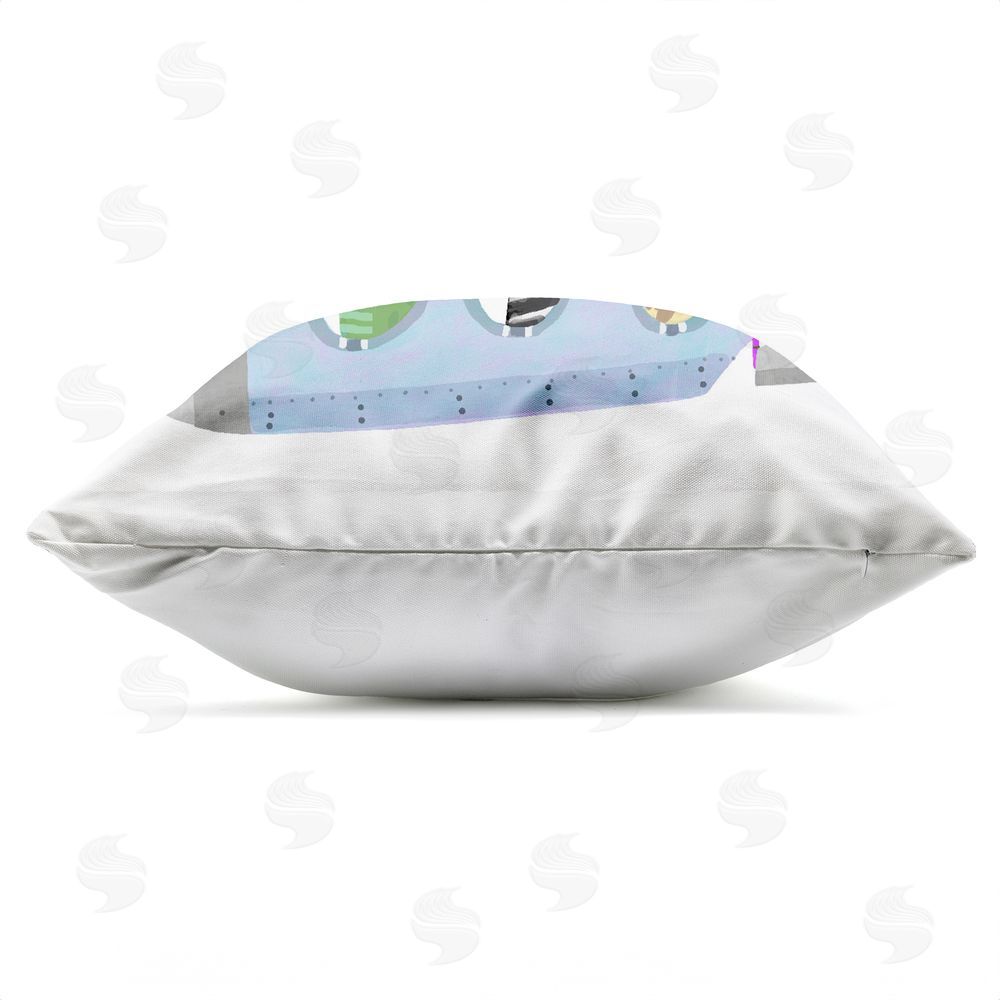 Carla Daly Deep In The Ocean Submarine Outdoor Quick-Dry Polyester Square Throw Pillow Zipper Detail