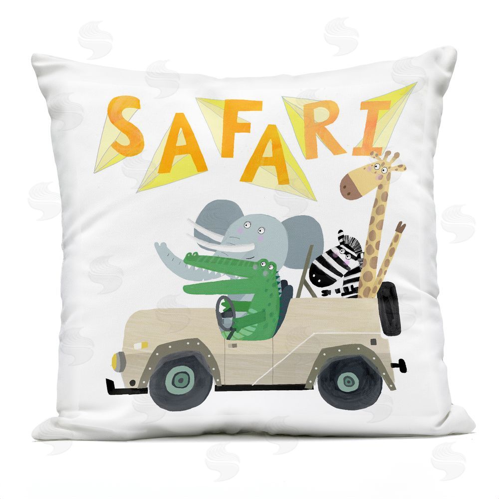 Carla Daly Safari Critters Adventure Outdoor Quick-Dry Polyester Square Throw Pillow