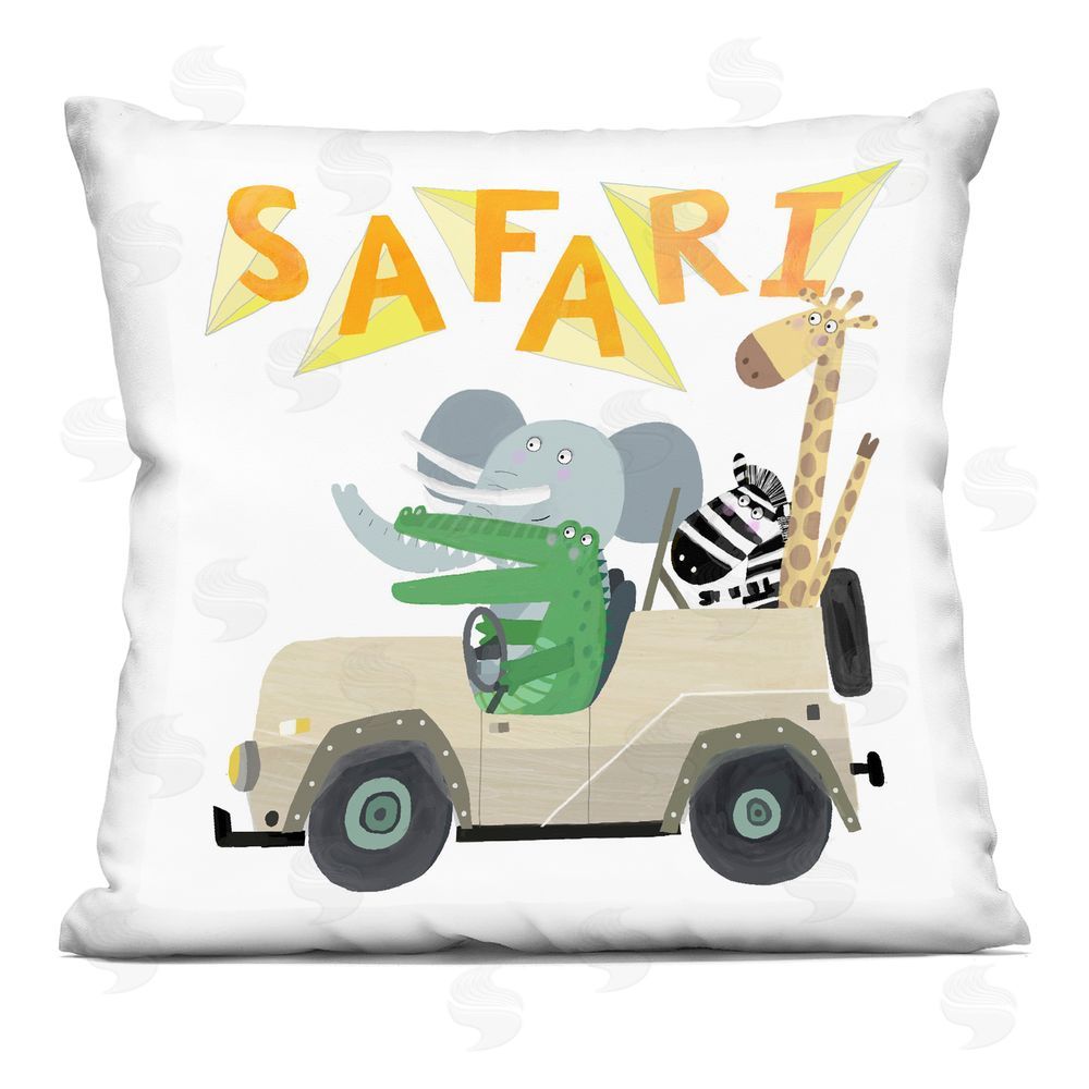 Carla Daly Safari Critters Adventure Indoor Plush Polyester Square Throw Pillow