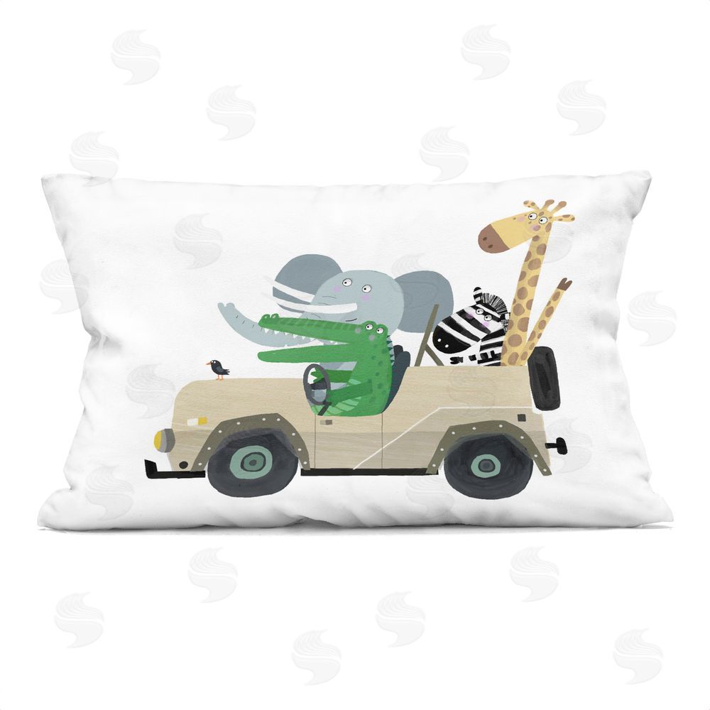 Carla Daly Critters on Safari Adventure Indoor Plush Polyester Lumbar Pillow